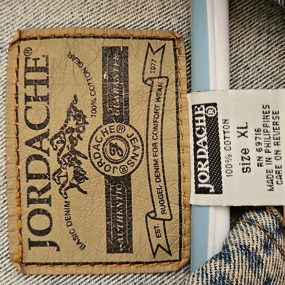 Vintage 80s Jordache Faded Jean Denim Jacket button down adjustable waist XL - Picture 2 of 10